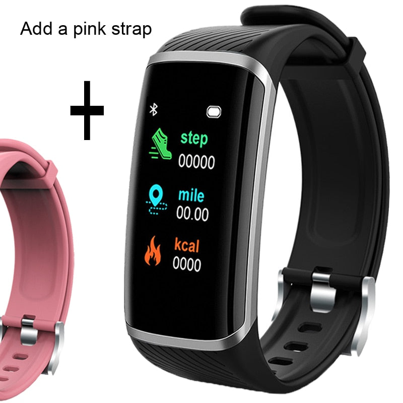 Smart Fitness Bracelet Heart Rate Blood Pressure Fitness Tracker Customize Wallpaper Smart Band Watch Men Women For Android IOS