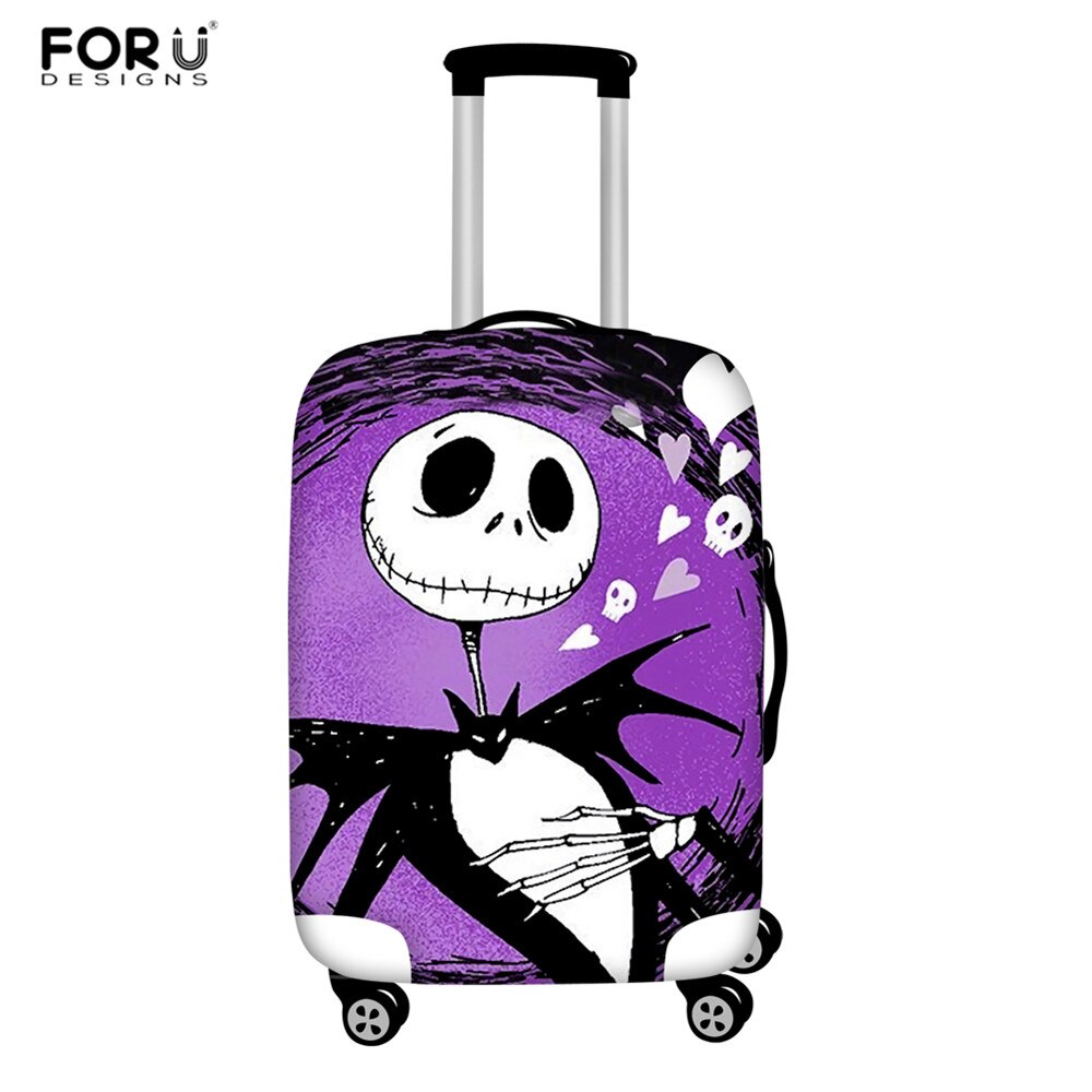 FORUDESIGNS Jack Skellington Brand Design Luggage Cover Protector Nightmare Before Christmas Print Travel Elastic Suitcase Cases