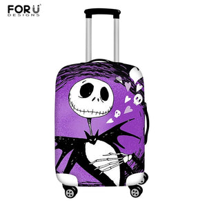 FORUDESIGNS Jack Skellington Brand Design Luggage Cover Protector Nightmare Before Christmas Print Travel Elastic Suitcase Cases