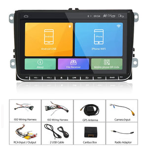 Podofo Android 8.1 Car Radio Stereo 9'' Multimedia Player Autoradio Mirror Link for VW Passat Golf MK5 MK6 Jetta Touran Seat