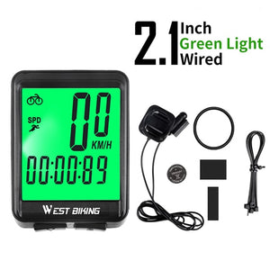 WEST BIKING Bicycle Computer Wireless Wired Cycling Computer Bicycle Speedometer LED Digital Rate Road MTB Bike Stopwatch