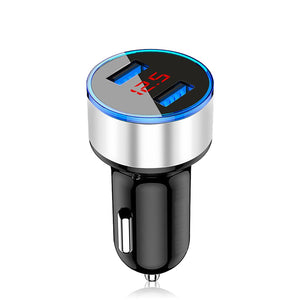 Mini chargeur de voiture USB pour iPhone XR 11 chargeurs de téléphone de voiture rapide charge rapide avec affichage LED 3.1A double chargeur de téléphone USB dans la voiture