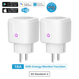 Smart Plug WiFi Socket EU 16A Power Monitor Timing Function Tuya SmartLife APP Control Works With Alexa Google Assistant