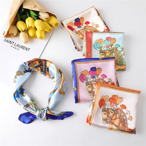 Women Square Silk Scarf Chiffon Satin Lady Hair Neck Foulard  Scarves Shawl Wrap Female Bandana Head Kerchief Hijab Headband
