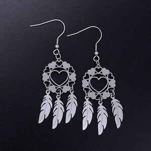 Vni and Mia 100% Stainless Steel Boho Lotus Dream Catcher Earring For Women Wholesale Fashion Bohemia Jewelry Dropshipping