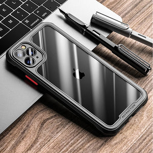 Luxury Transparent Case For iPhone 12 11 Pro Max Shockproof Airbag Cases For iPhone SE 2020 7 8 Plus Back Camera Lens Cover