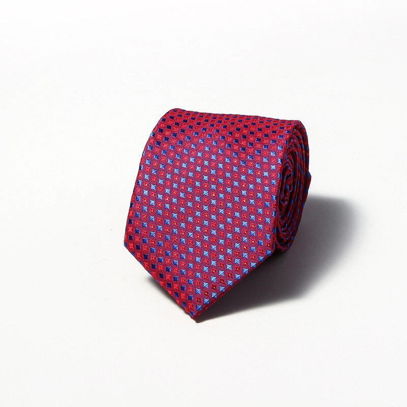 Luxury Fashion Striped Plaid Men's Tie Red Blue Grey Classic Neck Ties Leisure Business Wedding High Quality 8cm Silk Necktie
