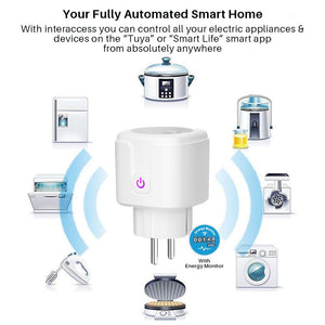 Smart Plug WiFi Socket EU 16A Power Monitor Timing Function Tuya SmartLife APP Control Works With Alexa Google Assistant