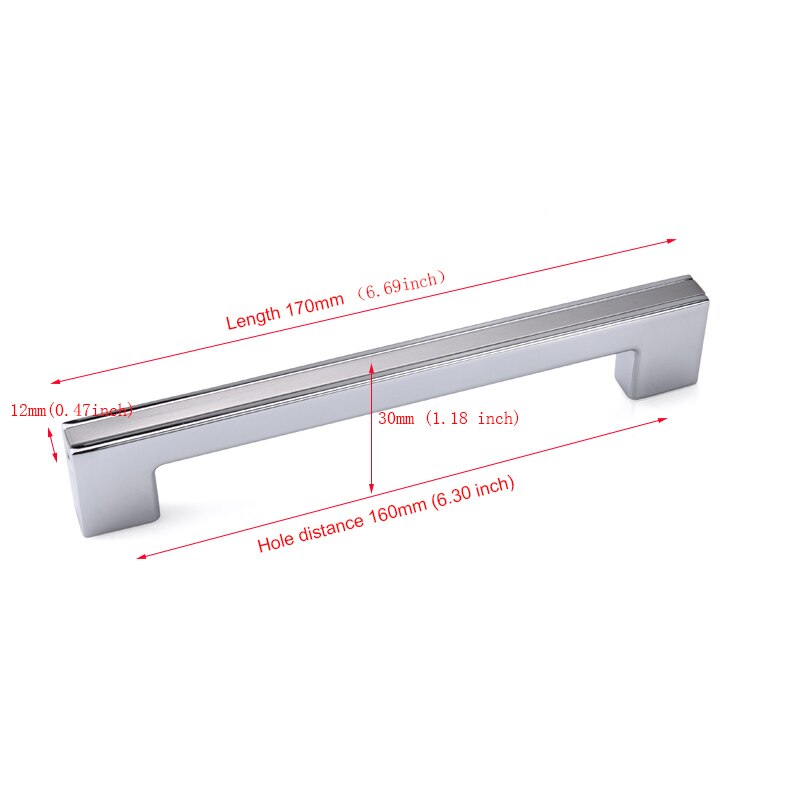 Furniture Handles Chrome Kitchen Cabinet handles Knobs Cupboard Wardrobe Pulls Modern Funiture Door Handles Drawer Button Handle