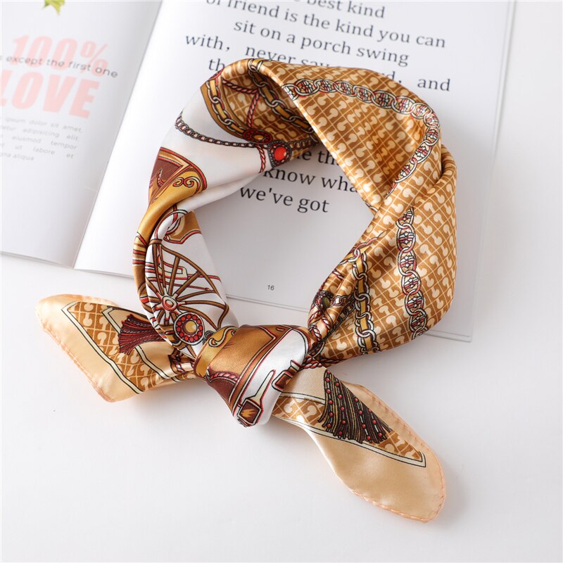 Women Square Silk Scarf Chiffon Satin Lady Hair Neck Foulard  Scarves Shawl Wrap Female Bandana Head Kerchief Hijab Headband