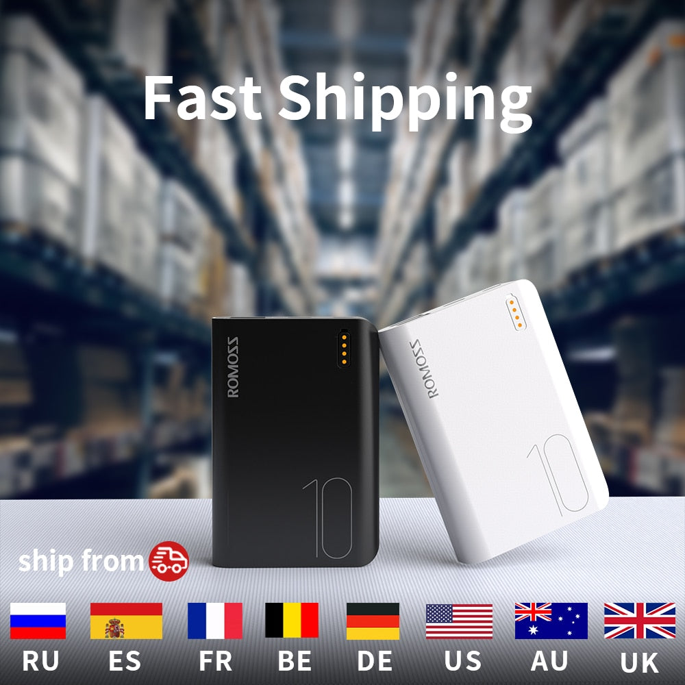 Romoss Sense4 Mini Power Bank 10000mAh Fast Charge Powerbank 10000mAh Portable External Battery Charger For iPhone For Xiaomi