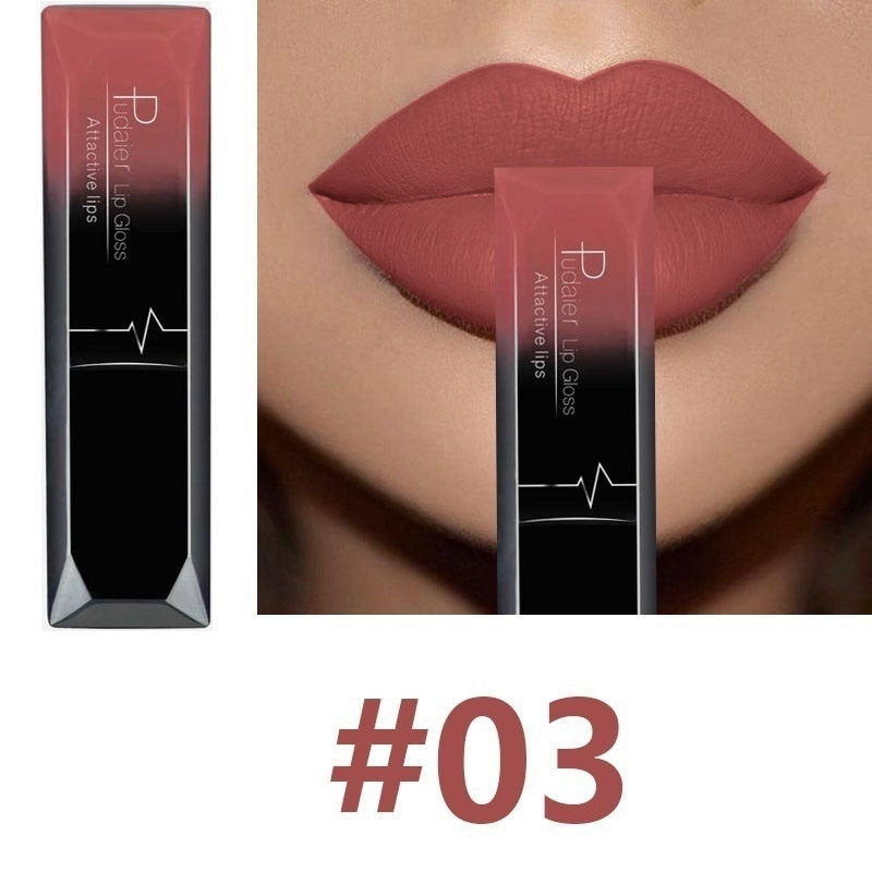 Hot Sales Waterproof Nude Matte Velvet Glossy Lip Gloss Lipstick Lip Balm Sexy Red Lip Tint 21 Colors Women Fashion Makeup Gift