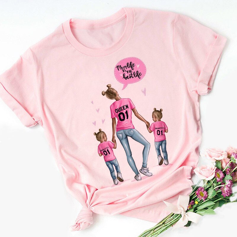Mother's Love Female Shirt Women Blouses Super Mama Summer 2020 Funny Shein Plus Size Fashion Clothes Harajuku Pink Blouse Women