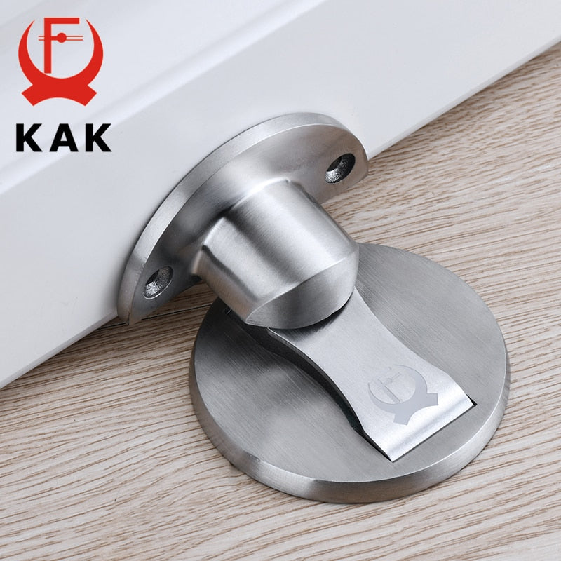 KAK-bouchon de porte en acier inoxydable 304 |, supports de porte cachés, attraper le sol, matériel de meuble de porte sans clou