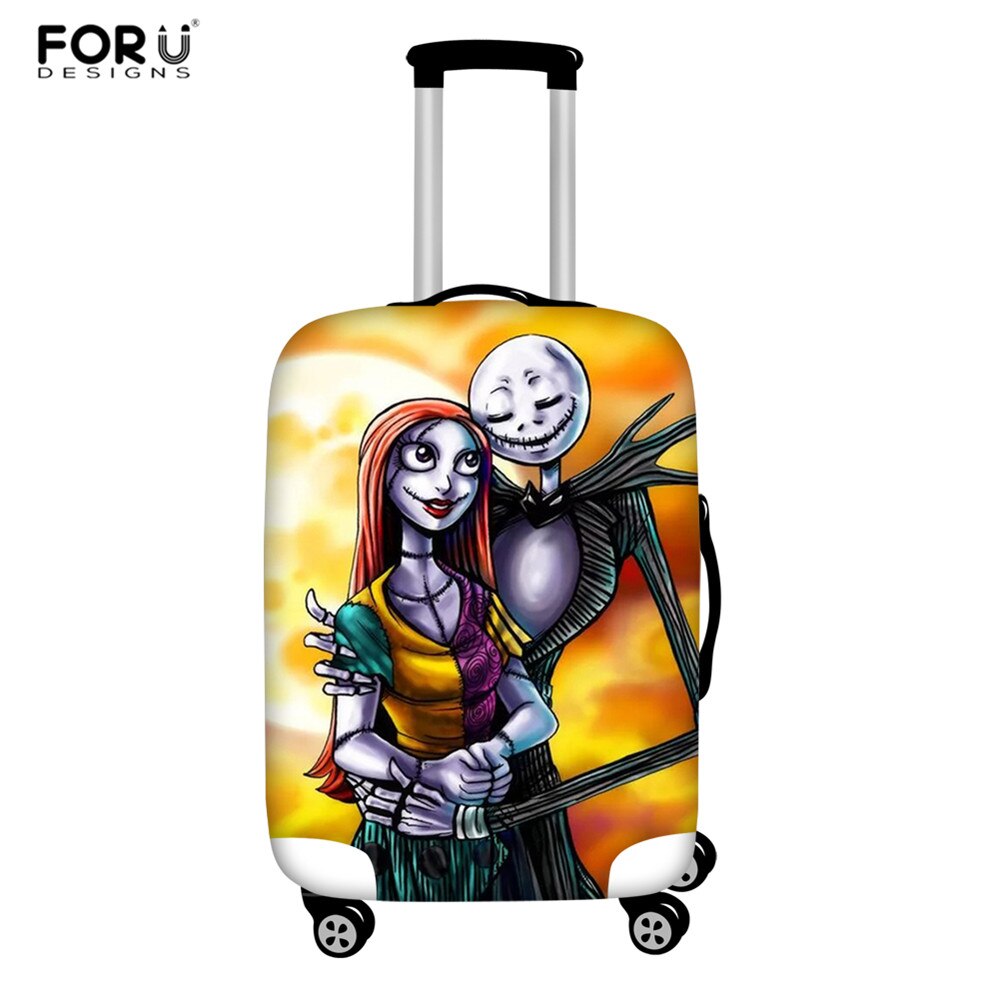 FORUDESIGNS Jack Skellington Brand Design Luggage Cover Protector Nightmare Before Christmas Print Travel Elastic Suitcase Cases