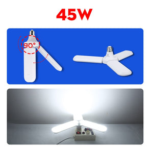 Led Bulb E27 30/45/60W Led Lamp Ceiling Fan Lampada Led Light 220V Foldable Fan Blade Angle Adjustable for Home Garage Lighting