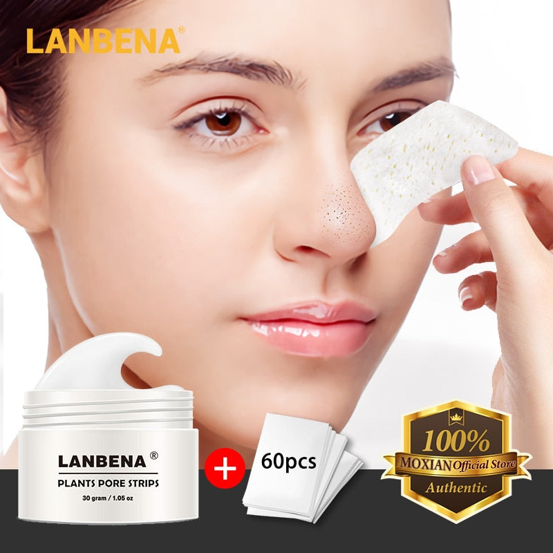 New LANBENA Unisex Blackhead Remover Nose Face Mask Pore Strip Black Mask Peeling Acne Treatment Black Deep Cleansing Skin Care