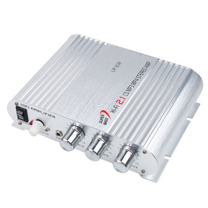 Mini Hi-Fi Amplificateur Stéréo SCE POUR LVPIN 12V 200W MP3 Autoradio amplificateur de puissance Audio 2.1CH Maison Super Basse