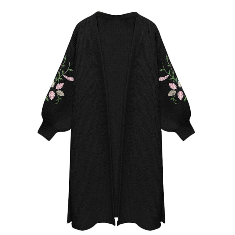 2020 New Style for Autumn and Winter Women's Knitted Cardigan Women's Loose Long Embroidered Sweater Women sweaters