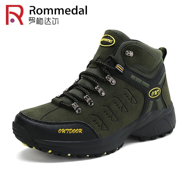 Leather Men Boots Autumn Winter Men Shoes High Top Sneakers Outdoor Male Hiking Boots Work Shoes Ankle Boots Zapatos De Hombre