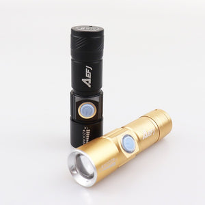 Mini USB XPE Q5LED Flashlight Torch Outdoor Camping Light Rechargeable Waterproof Zoomable Lamp Bicycle 3 Mode Handy Flash Light