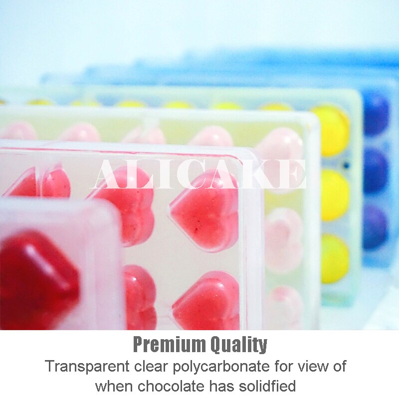 3D Chocolate Bar Mold Tray Plastic Sphere Ball Molds Chocolate Polycarbonate Form Mould for Chocolate Bakery Tool Baking Mould