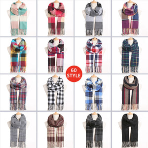[VIANOSI] 2020 Plaid Winter Scarf Women Warm Foulard Solid Scarves Fashion Casual Scarfs Cashmere Bufandas Hombre