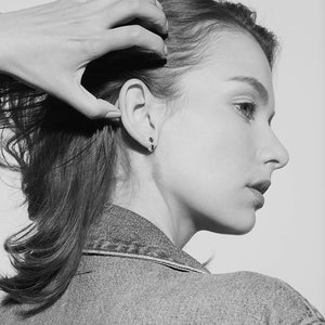 2020 Black Awn 925 Sterling Silver Round Black Trendy Spinel Engagement Bow Hoop Earrings for Women Fine Jewelry Bijoux I157