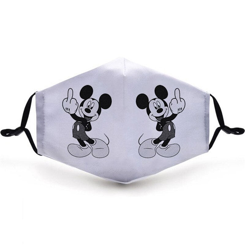 Disney Mickey Mouse Mask Children Adult Face Mouth Mask Washable Dust Mask Pm 2.5 Filter Mask Cartoon Cotton Mask