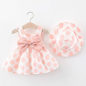 Melario Baby Girls Dresses With Hat 2pcs Clothes Sets Kids Clothes Baby Sleeveless Birthday Party Princess Dress Print Floral