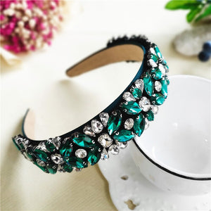 CN Baroque Full Crystal Hair Bands For Women Luxury Padded Diamond Headband Hair Hoop Christmas Gifts Christmas Hair Accessories