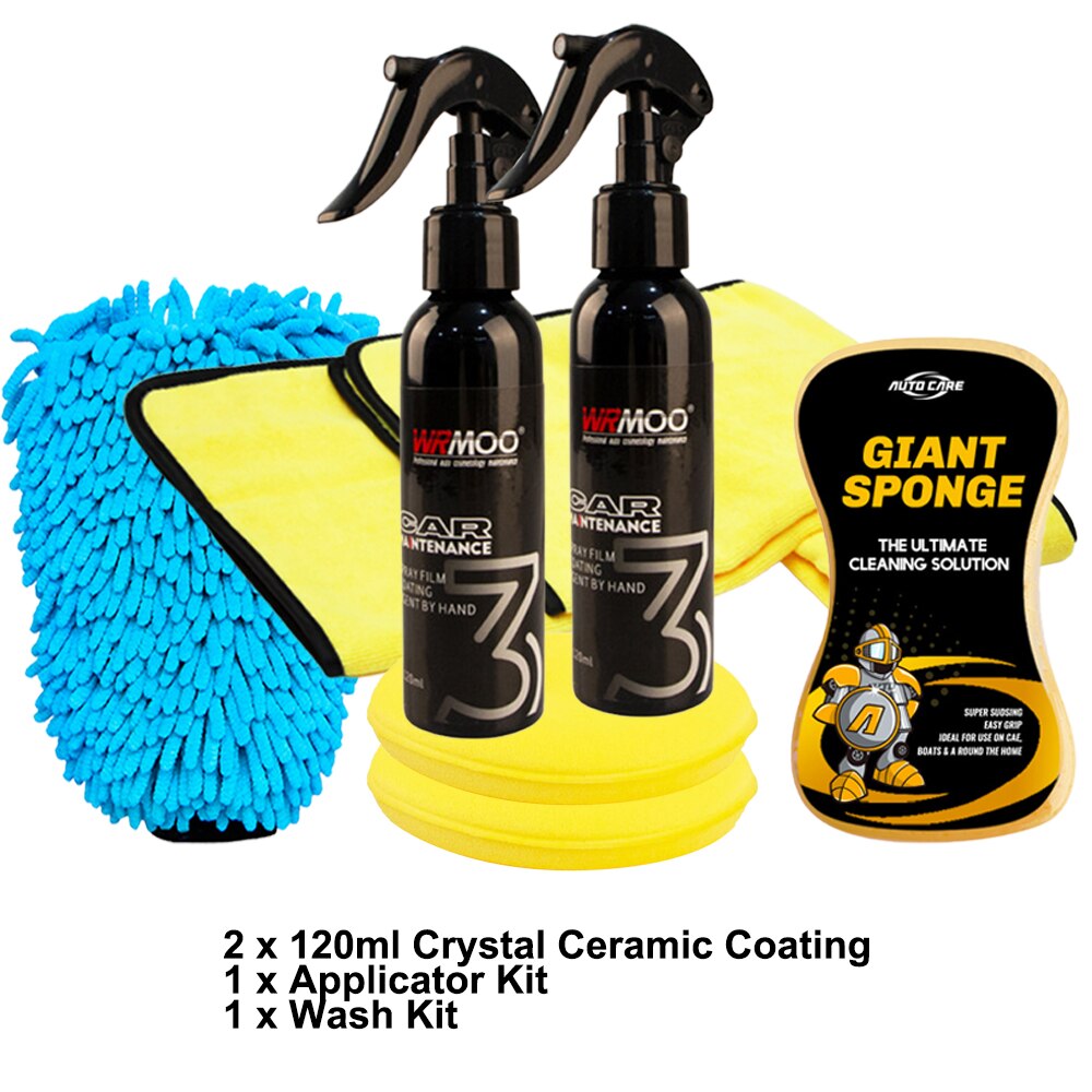 120ml 9H Ceramic Car Coating Super Hydrophobic Liquid Set Nano Ceramic Car Paint Care Liquid Polysiloxane Oxidation Paint Care