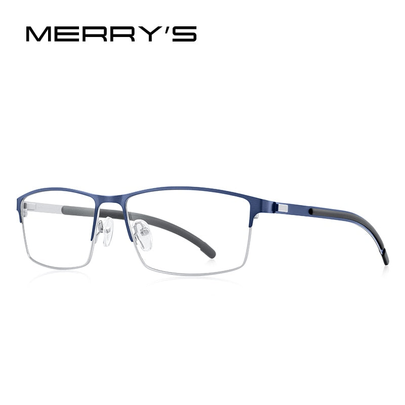 MERRYS DESIGN Men Titanium Alloy Optical Glasses Frame Ultralight Square Myopia Prescription Eyeglasses Antiskid Silicone S2186