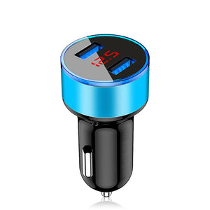 Mini chargeur de voiture USB pour iPhone XR 11 chargeurs de téléphone de voiture rapide charge rapide avec affichage LED 3.1A double chargeur de téléphone USB dans la voiture