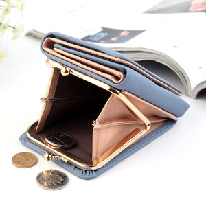 Wallet Women 2020 Lady Short Women Wallets Black Red Color Mini Money Purses Small Fold PU Leather Female Coin Purse Card Holder