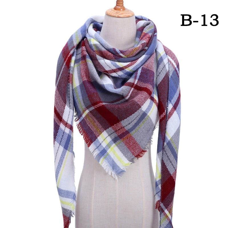 Designer 2020 knitted spring winter women scarf plaid warm cashmere scarves shawls luxury brand neck bandana pashmina lady wrap