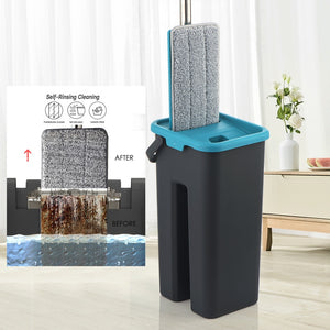 Magic Cleaning Microfiber Mop and Bucket Free Hand Mop with Bucket Floor Flat Mop Home Kitchen Floor Cleaner tool Drop Shipping