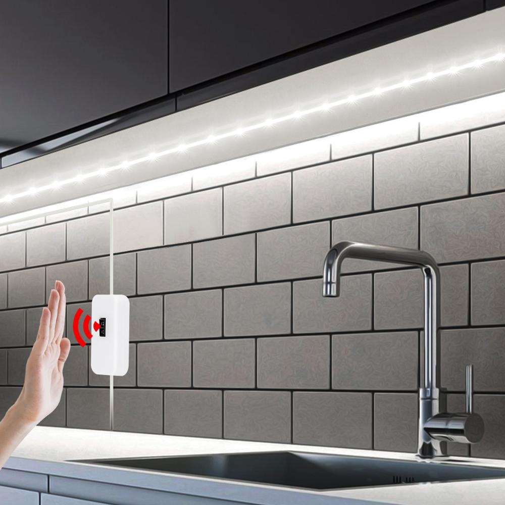 5V USB Port Hand Sweep Smart Switch LED Cabinet lights Hand Motion Sensor LED Strip Kitchen Bedroom Closet Decoration Night lamp