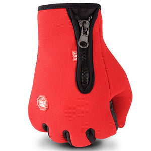 Autumn and winter outdoor riding gloves warm windproof gloves men and women zipper non-slip touch screen gloves