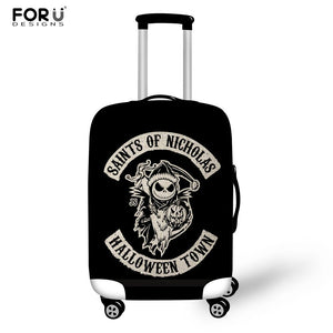 FORUDESIGNS Jack Skellington Brand Design Luggage Cover Protector Nightmare Before Christmas Print Travel Elastic Suitcase Cases