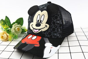 Anime Disney Marvel Frozen Mickey Mouse Kids Hat Boy Girl Travel Caps Spiderman Mickey Minnie Baby Caps Figure Gift Toys 2-8Y