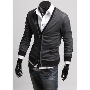Zogaa 2021 Hot Dark Gray/Black Mens Fashion Simple Cotton Fake Pocket Zipper Man Imported Wool Sweater Cardigan Coat Jackets