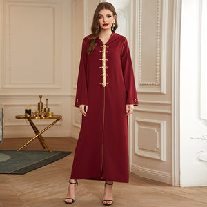 Siskakia Handmade Diamond Hooded Abaya Dress for Women Eid 2021 Modest Muslim Dubai Turkey Arabic Moroccan Kaftan Jalabiya Robe