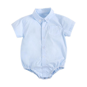 Sanlutoz Summer Baby Boys Bodysuits Cotton Baby Clothes Solid Color Fashion Short Sleeve Infants Clothing Casual