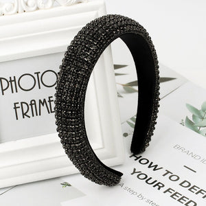 CN Baroque Full Crystal Hair Bands For Women Luxury Padded Diamond Headband Hair Hoop Christmas Gifts Christmas Hair Accessories