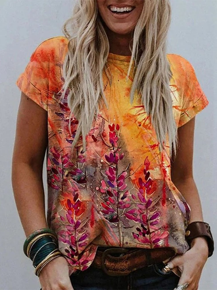 2021 New Fashion Pullovers Blouse Shirt Print Women's Tops O-neck Loose Casual Summer New Female Plus Size 5XL