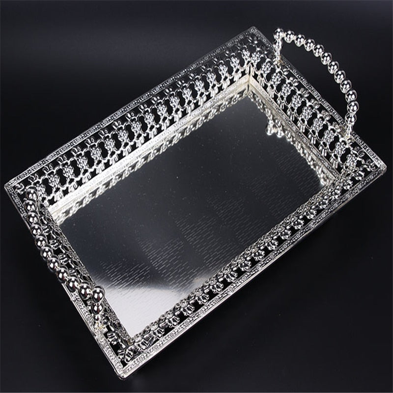 Elegant Pearl Decoration Plate Dessert Plate Fruit Cake cake Rack Fruit Plate Tray Decoration Wedding Party Plate