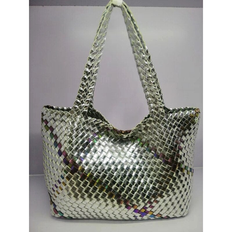 women's bag summer new tide single shoulder vegetable basket women casual bag luxury Totes Large Capacity leather Handbags big
