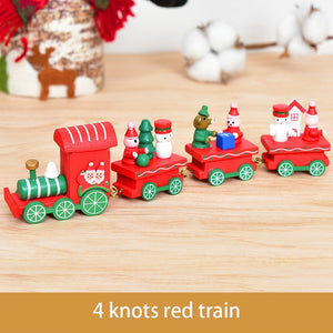 Wooden Christmas Train Ornament Christmas Decoration For Home Santa Claus Gift Toys Crafts Table Deco Navidad Xmas 2021 New Year
