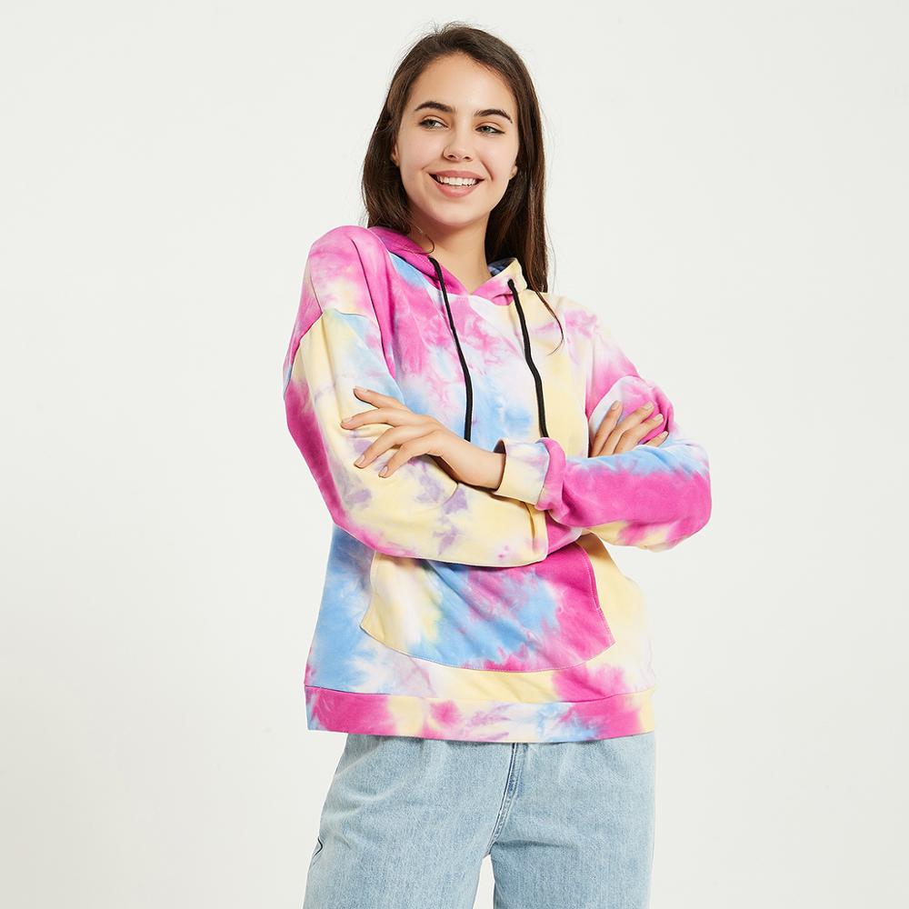 Wixra femmes sweat-shirts à colorant Femme nouvelle mode sweats à capuche chauds poche à manches longues automne hiver haut décontracté